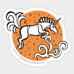 Jumping Unicorn — Inktober Unicorn illustration series Sticker